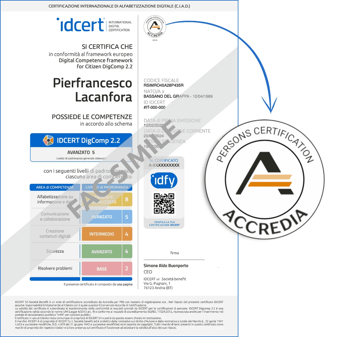 Sales IDCERT DigComp 2.2 - GPS